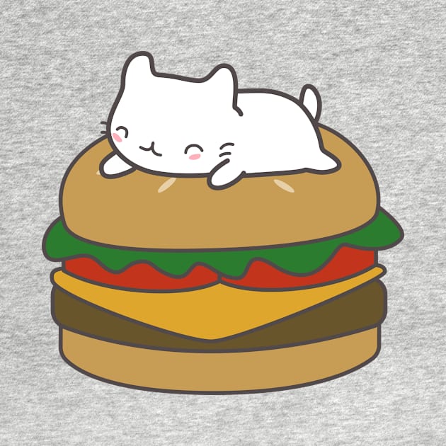 Cute cat on a burger t-shirt by happinessinatee